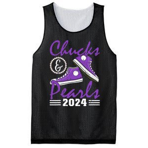 Chucks And Pearls 2024 Voting For Kamala Harris Usa Election Mesh Reversible Basketball Jersey Tank