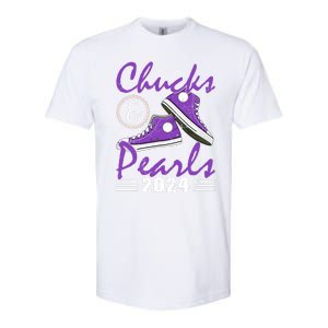 Chucks And Pearls 2024 Voting For Kamala Harris Usa Election Softstyle CVC T-Shirt