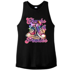 Chucks And Pearls Im With Her Kamala Harris 2024 Ladies PosiCharge Tri-Blend Wicking Tank