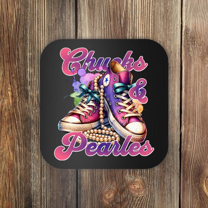 Chucks And Pearls Im With Her Kamala Harris 2024 Coaster