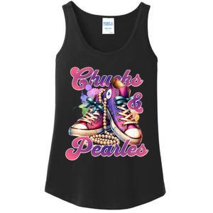 Chucks And Pearls Im With Her Kamala Harris 2024 Ladies Essential Tank