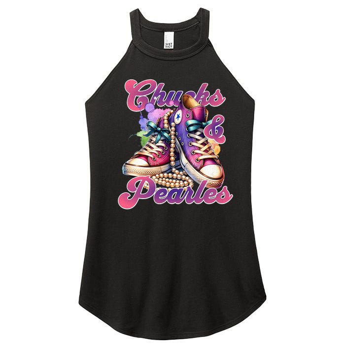 Chucks And Pearls Im With Her Kamala Harris 2024 Women's Perfect Tri Rocker Tank