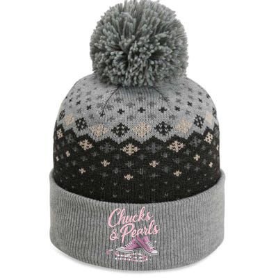 Chucks And Pearls 2024 Kamala Harris For President 47th The Baniff Cuffed Pom Beanie