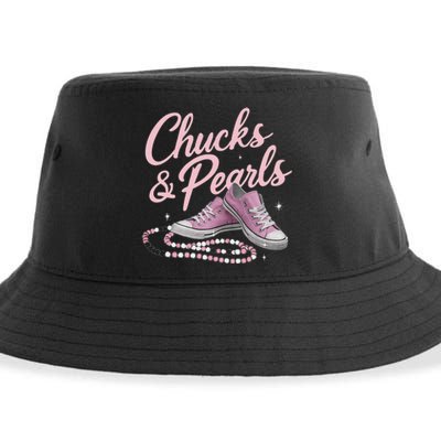 Chucks And Pearls 2024 Kamala Harris For President 47th Sustainable Bucket Hat