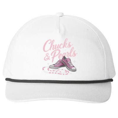 Chucks And Pearls 2024 Kamala Harris For President 47th Snapback Five-Panel Rope Hat