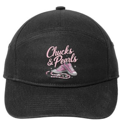 Chucks And Pearls 2024 Kamala Harris For President 47th 7-Panel Snapback Hat