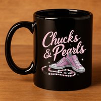 Chucks And Pearls 2024 Kamala Harris For President 47th 11oz C Handle Ceramic Mug