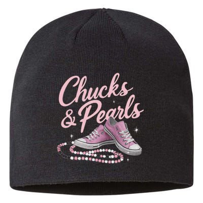 Chucks And Pearls 2024 Kamala Harris For President 47th Sustainable Beanie