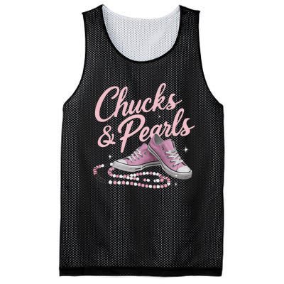 Chucks And Pearls 2024 Kamala Harris For President 47th Mesh Reversible Basketball Jersey Tank