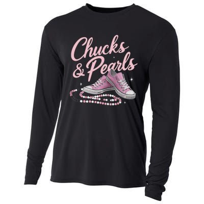 Chucks And Pearls 2024 Kamala Harris For President 47th Cooling Performance Long Sleeve Crew