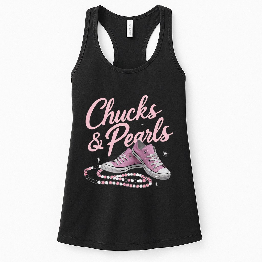Chucks And Pearls 2024 Kamala Harris For President 47th Womens Tank Top