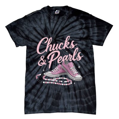 Chucks And Pearls 2024 Kamala Harris For President 47th Tie-Dye T-Shirt