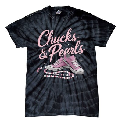 Chucks And Pearls 2024 Kamala Harris For President 47th Tie-Dye T-Shirt