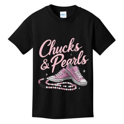 Chucks And Pearls 2024 Kamala Harris For President 47th Kids T-Shirt