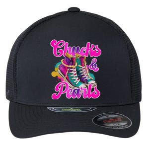 Chucks And Pearls Kamala Harris 2024 For President 47 Flexfit Unipanel Trucker Cap