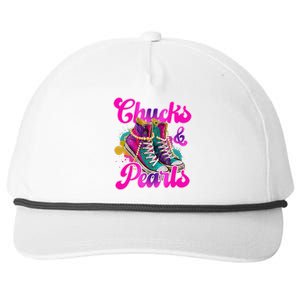 Chucks And Pearls Kamala Harris 2024 For President 47 Snapback Five-Panel Rope Hat