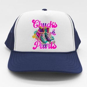 Chucks And Pearls Kamala Harris 2024 For President 47 Trucker Hat