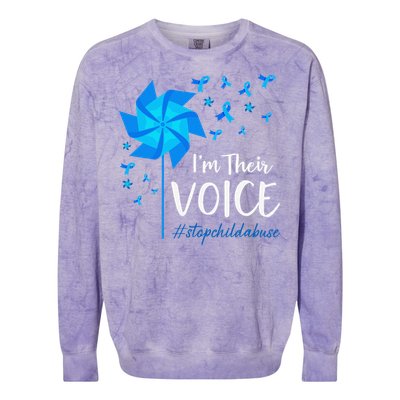 Child Abuse Prevention Awareness IM Their Voice Pinwheel Colorblast Crewneck Sweatshirt