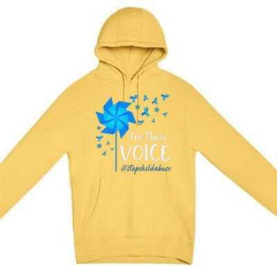 Child Abuse Prevention Awareness IM Their Voice Pinwheel Premium Pullover Hoodie