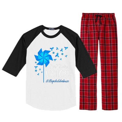 Child Abuse Prevention Awareness IM Their Voice Pinwheel Raglan Sleeve Pajama Set