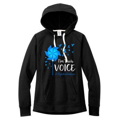 Child Abuse Prevention Awareness IM Their Voice Pinwheel Women's Fleece Hoodie