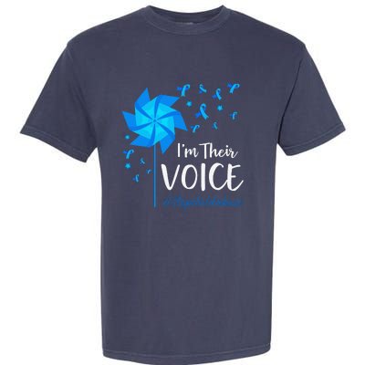 Child Abuse Prevention Awareness IM Their Voice Pinwheel Garment-Dyed Heavyweight T-Shirt