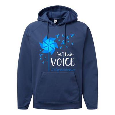 Child Abuse Prevention Awareness IM Their Voice Pinwheel Performance Fleece Hoodie