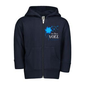 Child Abuse Prevention Awareness IM Their Voice Pinwheel Toddler Zip Fleece Hoodie