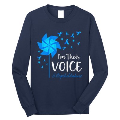 Child Abuse Prevention Awareness IM Their Voice Pinwheel Long Sleeve Shirt