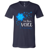 Child Abuse Prevention Awareness IM Their Voice Pinwheel V-Neck T-Shirt