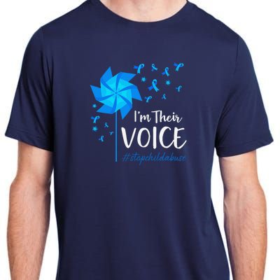 Child Abuse Prevention Awareness IM Their Voice Pinwheel Adult ChromaSoft Performance T-Shirt