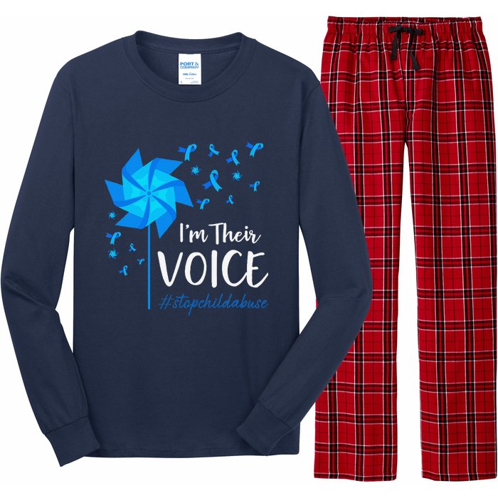 Child Abuse Prevention Awareness IM Their Voice Pinwheel Long Sleeve Pajama Set