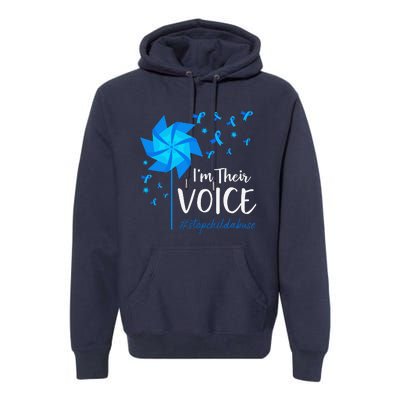 Child Abuse Prevention Awareness IM Their Voice Pinwheel Premium Hoodie