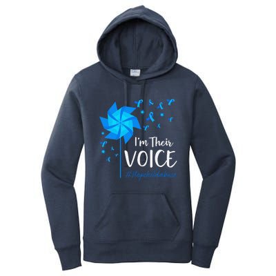 Child Abuse Prevention Awareness IM Their Voice Pinwheel Women's Pullover Hoodie