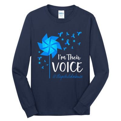 Child Abuse Prevention Awareness IM Their Voice Pinwheel Tall Long Sleeve T-Shirt