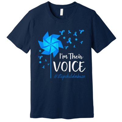 Child Abuse Prevention Awareness IM Their Voice Pinwheel Premium T-Shirt