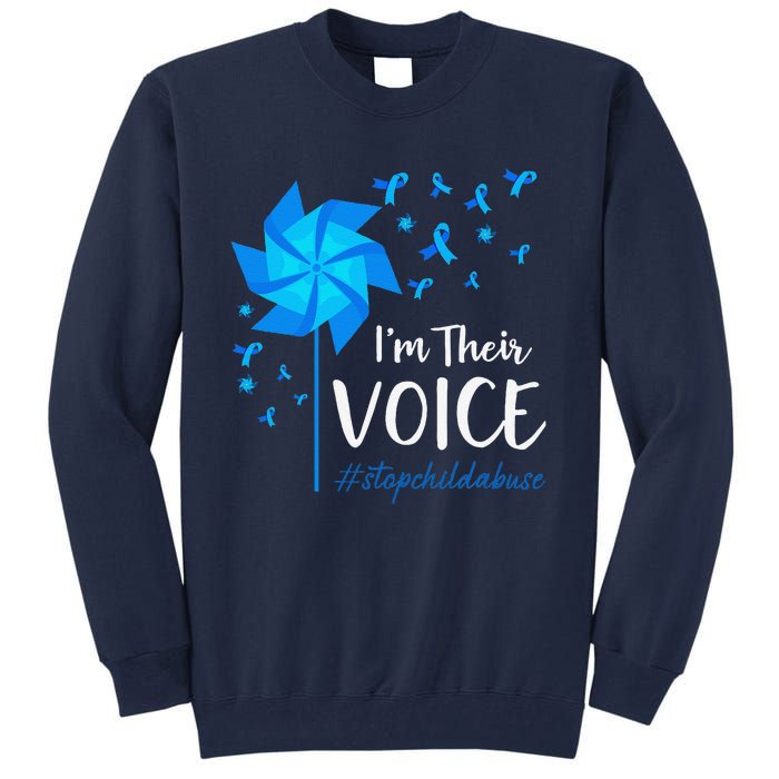 Child Abuse Prevention Awareness IM Their Voice Pinwheel Tall Sweatshirt