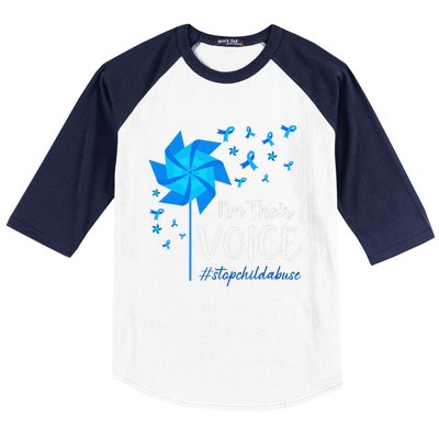 Child Abuse Prevention Awareness IM Their Voice Pinwheel Baseball Sleeve Shirt