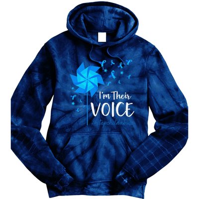 Child Abuse Prevention Awareness IM Their Voice Pinwheel Tie Dye Hoodie