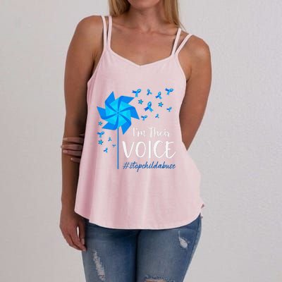 Child Abuse Prevention Awareness IM Their Voice Pinwheel Women's Strappy Tank