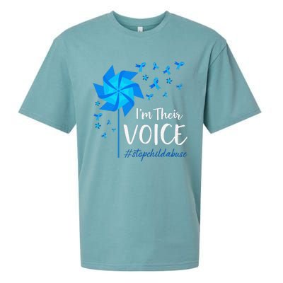 Child Abuse Prevention Awareness IM Their Voice Pinwheel Sueded Cloud Jersey T-Shirt