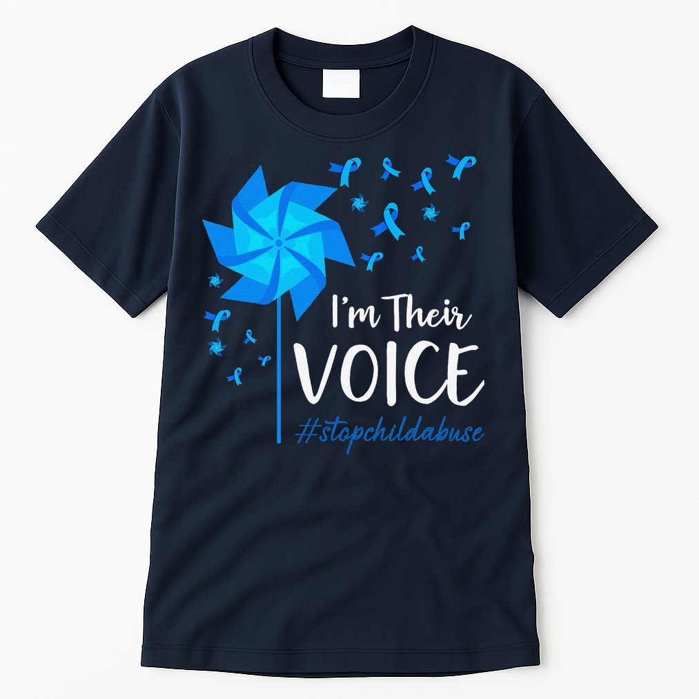 Child Abuse Prevention Awareness IM Their Voice Pinwheel Tall T-Shirt