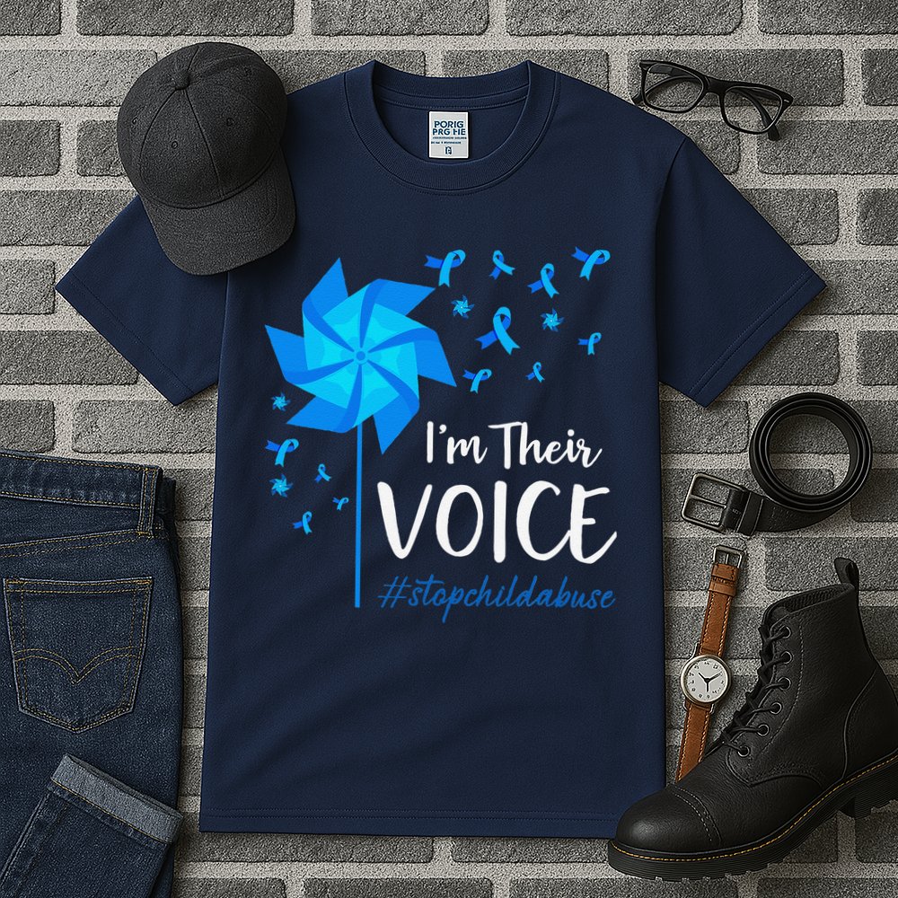 Child Abuse Prevention Awareness IM Their Voice Pinwheel Tall T-Shirt