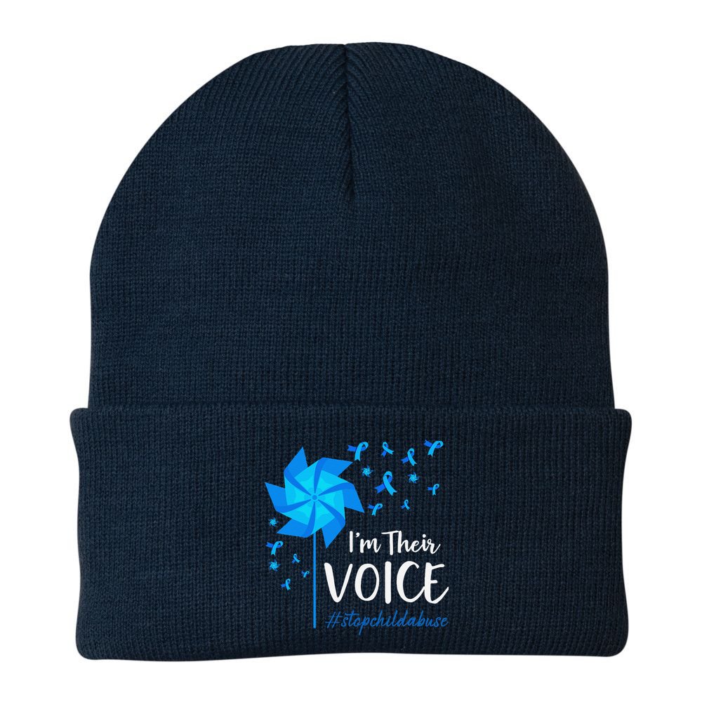 Child Abuse Prevention Awareness IM Their Voice Pinwheel Beanie
