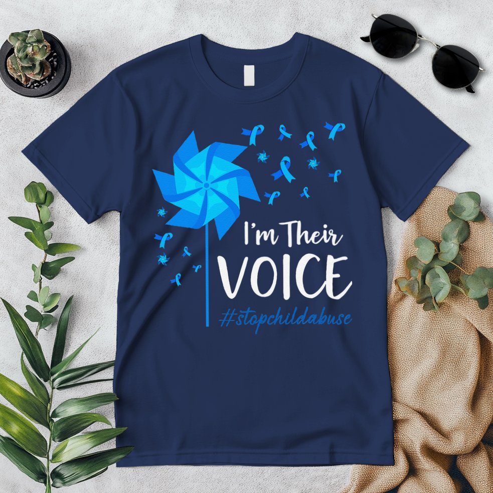 Child Abuse Prevention Awareness IM Their Voice Pinwheel Premium T-Shirt
