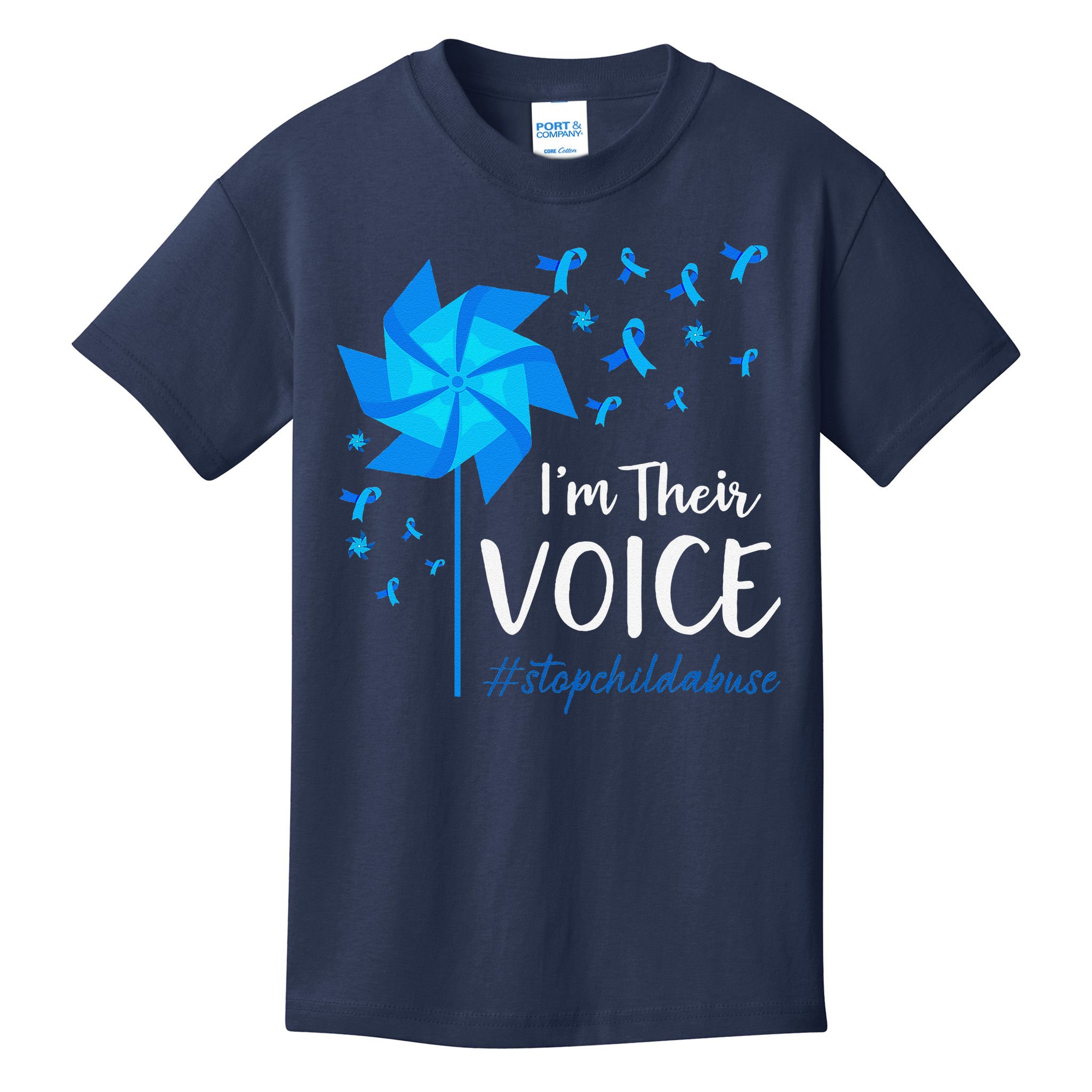 Child Abuse Prevention Awareness IM Their Voice Pinwheel Kids T-Shirt