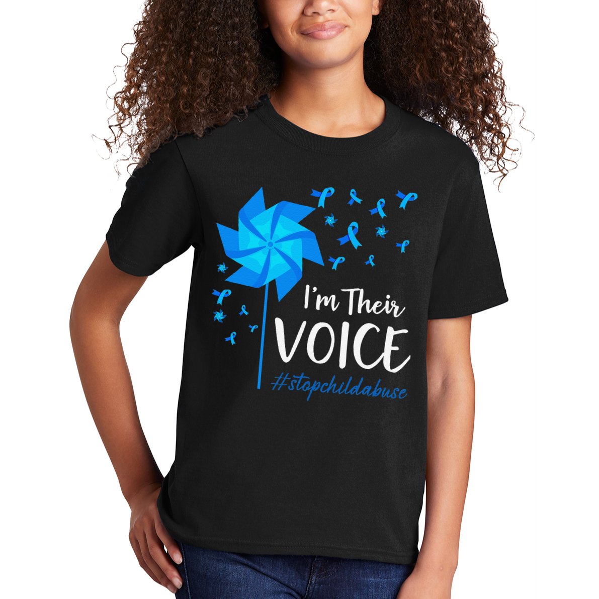 Child Abuse Prevention Awareness IM Their Voice Pinwheel Kids T-Shirt