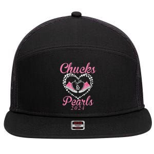 Chucks And Pearls 2024 Black History Chucks And Pearls 7 Panel Mesh Trucker Snapback Hat