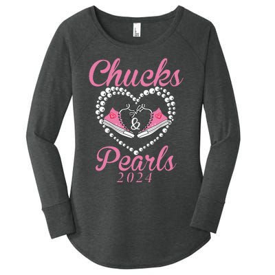 Chucks And Pearls 2024 Black History Chucks And Pearls Women's Perfect Tri Tunic Long Sleeve Shirt