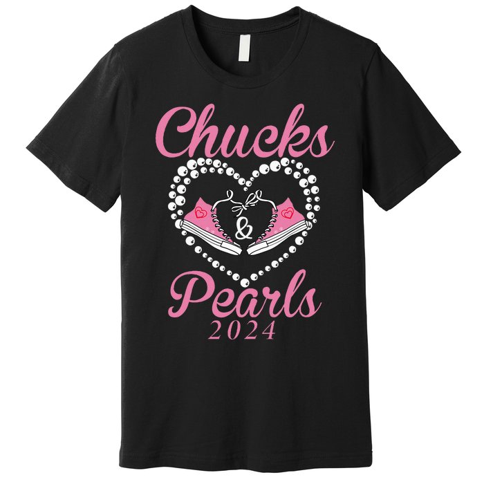 Chucks And Pearls 2024 Black History Chucks And Pearls Premium T-Shirt